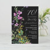 Invitation Exotic Pink Yellow Fleur sauvage 70e anniversaire (Debout devant)