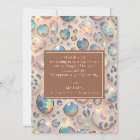 Invitation Exotic Posh Wedding Pre-Filled Thank You Cards (Devant)