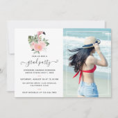 Invitation Exotic Tropical Flamant rose rose fête de graduati (Devant)