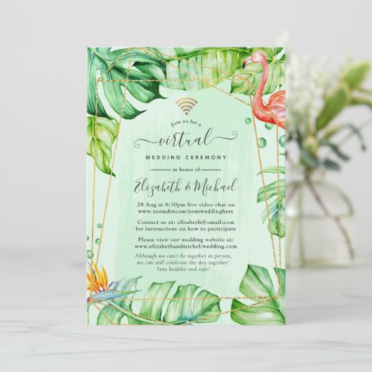 Invitation Exotic Tropical Geometry Online Mariage virtuel (Debout devant)