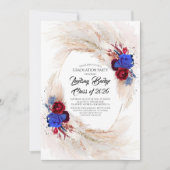 Invitation Exotic Tropical Pampas Graduation Party (Devant)