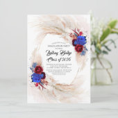 Invitation Exotic Tropical Pampas Graduation Party (Debout devant)