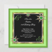 Invitation Exotique Fabuleux 30 Lime Argent Flocon de Neige P (Dos)