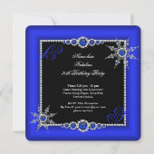 Invitation Exotique Fabuleux Royal Bleu Argent Flocon de Neig (Dos)