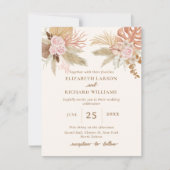 Invitation Exotique moderne Boho Mariage tropical (Devant)