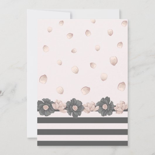 Invitation exotique rose pâle rose foncé fleurs mariage (Dos)