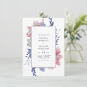 Invitation Exotique Tropical Peint Fleurs Mariage d'aquarelle (Debout devant)