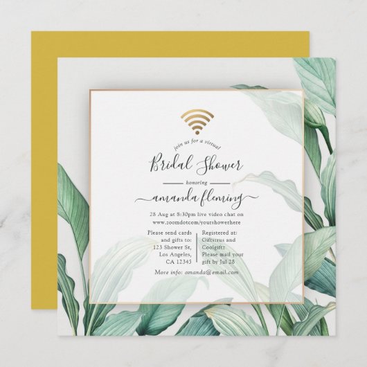 Invitation Exotique Tropical Virtual Showback (Devant / Derrière)