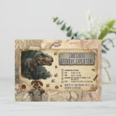 Invitation Expédition Anniversaire Dinosaure T Rex Aventure (Debout devant)
