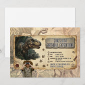 Invitation Expédition Anniversaire Dinosaure T Rex Aventure (Devant / Derrière)