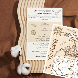 Invitation Expédition de l'explorateur d'invitation d'anniver