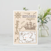 Invitation Expédition de l'explorateur d'invitation d'anniver (Debout devant)