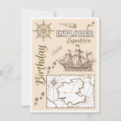 Invitation Expédition de l'explorateur d'invitation d'anniver (Devant)