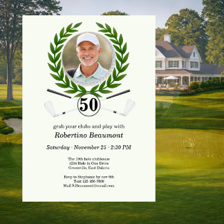 Invitation Expérience de joueur de golf élégant 50e anniversa
