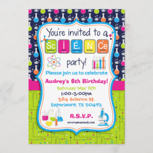Invitation Expérience scientifique Thème Anniversaire Invitat