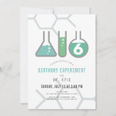 Invitation Expérience scientifique White & Green Boy Annivers (Devant)