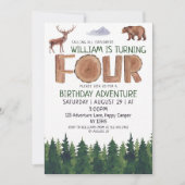 Invitation Explorateur des Bois 4e Anniversaire (Devant)