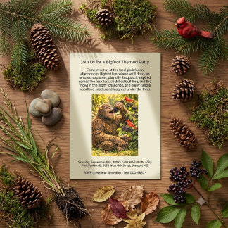 Invitation Explorateur des Bois de Bigfoot Fête Thématique de