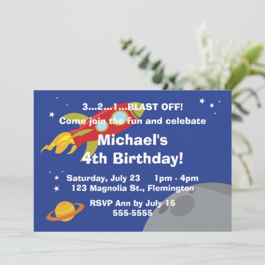 Invitation Explorateur d'espace (Debout devant)