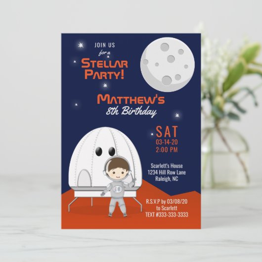 Invitation Explorateur spatial (Debout devant)