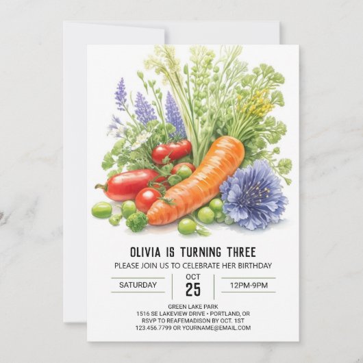 Invitation Explorateurs de jardin Anniversaire (Devant)