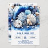 Invitation Exploration océanique du garçon Anniversaire (Devant / Derrière)