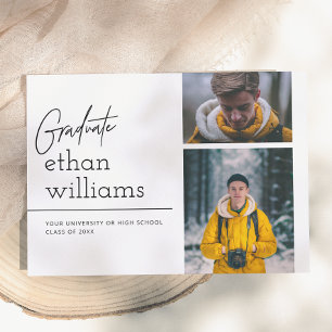 Invitation Explore   Modern 2 Photos Graduation Announcement