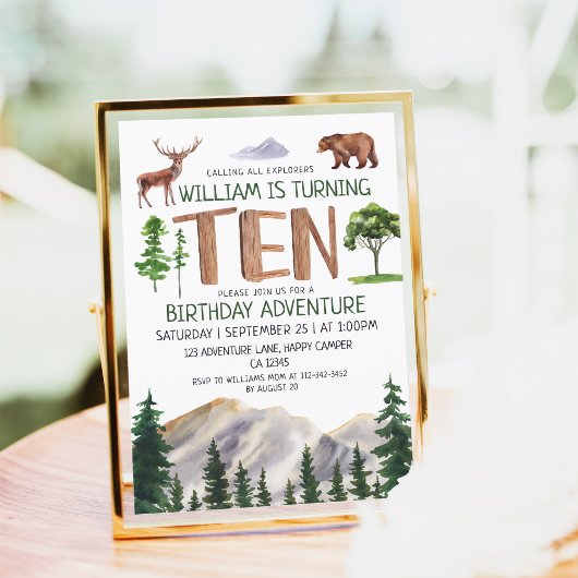 Invitation Explorer Adventure Boys 10e anniversaire