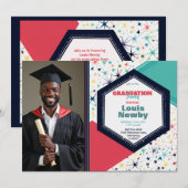 Invitation 🎓Explosion de confettis sur une seule photo (Devant / Derrière)