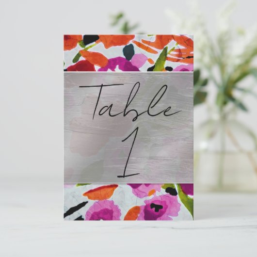 Invitation Explosion de couleur vive Fleurs aquarelles à l'en (Debout devant)