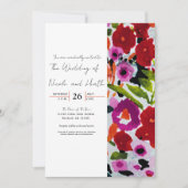 Invitation Explosion de couleur vive Fleurs aquarelles Weddin (Devant)