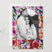 Invitation Explosion de couleur vive Fleurs aquarelles Weddin (Dos)