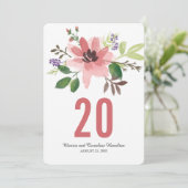 Invitation Explosion de fleurs roses à l'aquarelle | Numéro d (Debout devant)