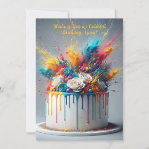 Invitation Explosion de joie - Joyeux gâteau d'anniversaire