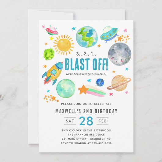 Invitation Explosion de l'espace extra-atmosphérique au large (Devant)