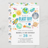 Invitation Explosion de l'espace extra-atmosphérique au large (Devant / Derrière)