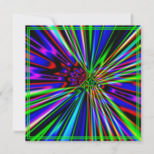 Invitation Explosion de Néon Anniversaire Lime