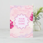 Invitation Explosion Stellaire Nuage Rose (Debout devant)