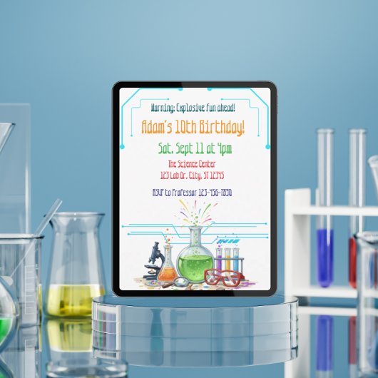Invitation Explosive Fun Science Lab Birthday