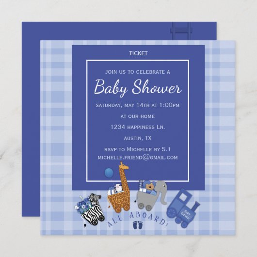 Invitation Express bébé (Devant / Derrière)