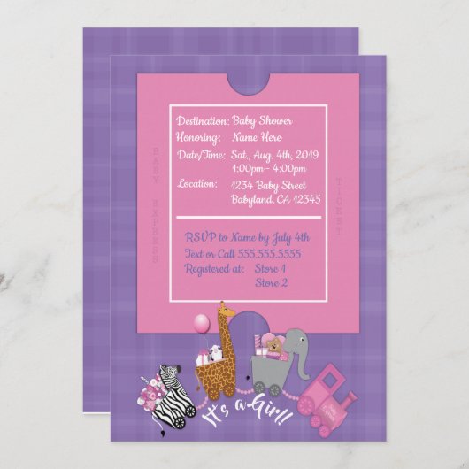 Invitation Express bébé (Devant / Derrière)