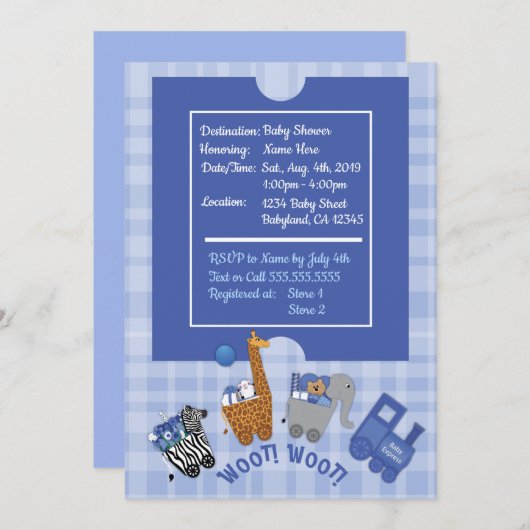 Invitation Express bébé (Devant / Derrière)