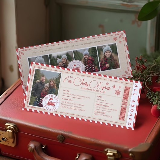 Invitation Express du Pôle Nord Ticket fête de Noël