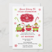 Invitation Express Jouet du Pôle Nord Train 1er anniversaire  (Devant)