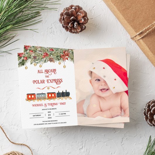 Invitation Express polaire Magie Photo Anniversaire Invitatio