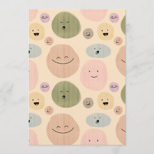 Invitation Expressions faciales dessinées à la main en motif