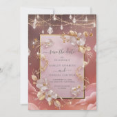 Invitation Exquis Nuages Et Étoiles Whimsical Enregistrer La  (Devant)