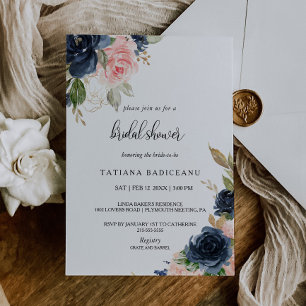 Invitation Exquise Fête des mariées Florale Automne