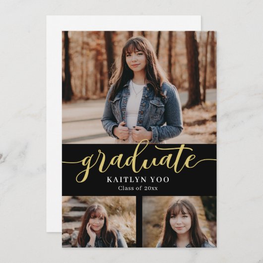 Invitation Exquise Goût Editable Color Graduati Invitati (Devant / Derrière)