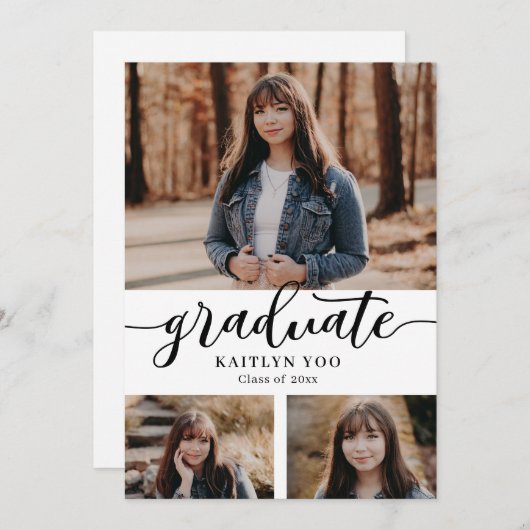 Invitation Exquise Goût Editable Color Graduati Invitati (Devant / Derrière)